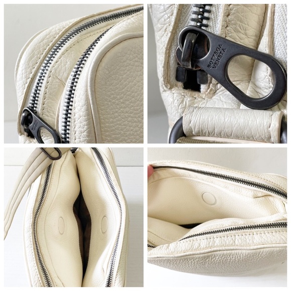 Bottega Veneta bone white pebbled leather intrecciato detail crossbody bag - Picture 6 of 12